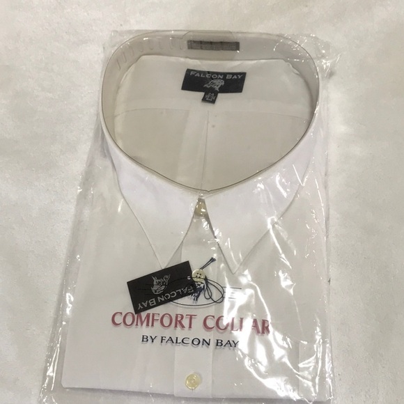 Vintage Falcon Bay White-long sleeve dress Shirt men's 24. 35-36 - Picture 1 of 3